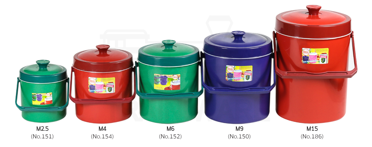 OEM manufacturer and wholesaler for 2.5L 4L 6L 9L 15L plastic ice bucket with handle and lid in red, navy, and green with logo screen printing service in Bangkok, Thailand